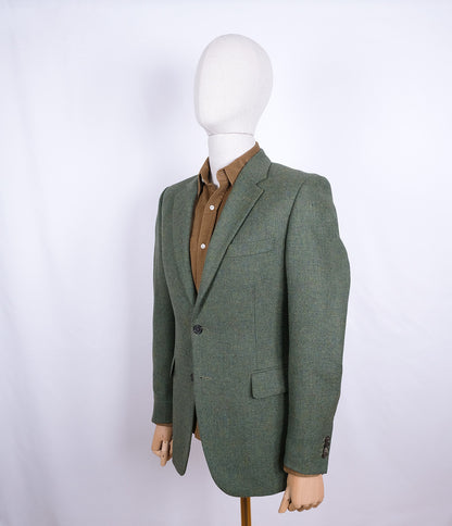 Gieves & Hawkes, vihreä vahva tweedtakki, koko 50, hoikka