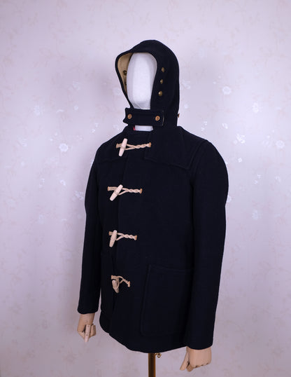 Gloverall, sininen duffelitakki, koko S, tehty Englannissa