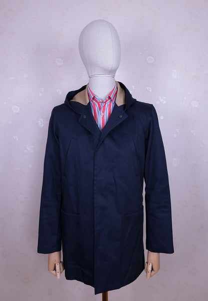 Gloverall, sininen sadetakki, koko S, tehty Englannissa