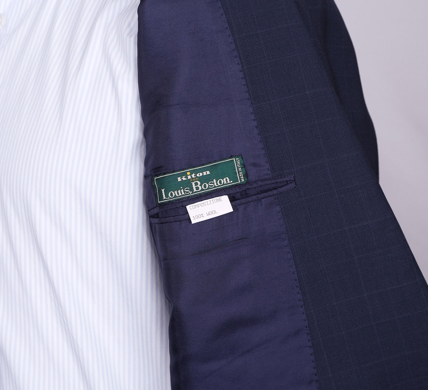 Kiton, sininen irtotakki, koko 50, käsintehty Napolissa