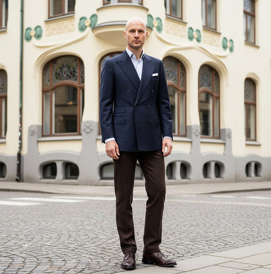 Kiton, sininen irtotakki, koko 50, käsintehty Napolissa