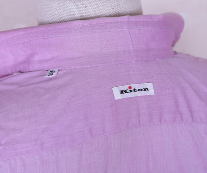 Kiton, laventelin värinen kauluspaita, koko 39, käsin ommeltu