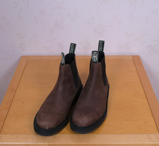 Loake, ruskeat chelsea-varsikengät, koko 43, kumipohjat