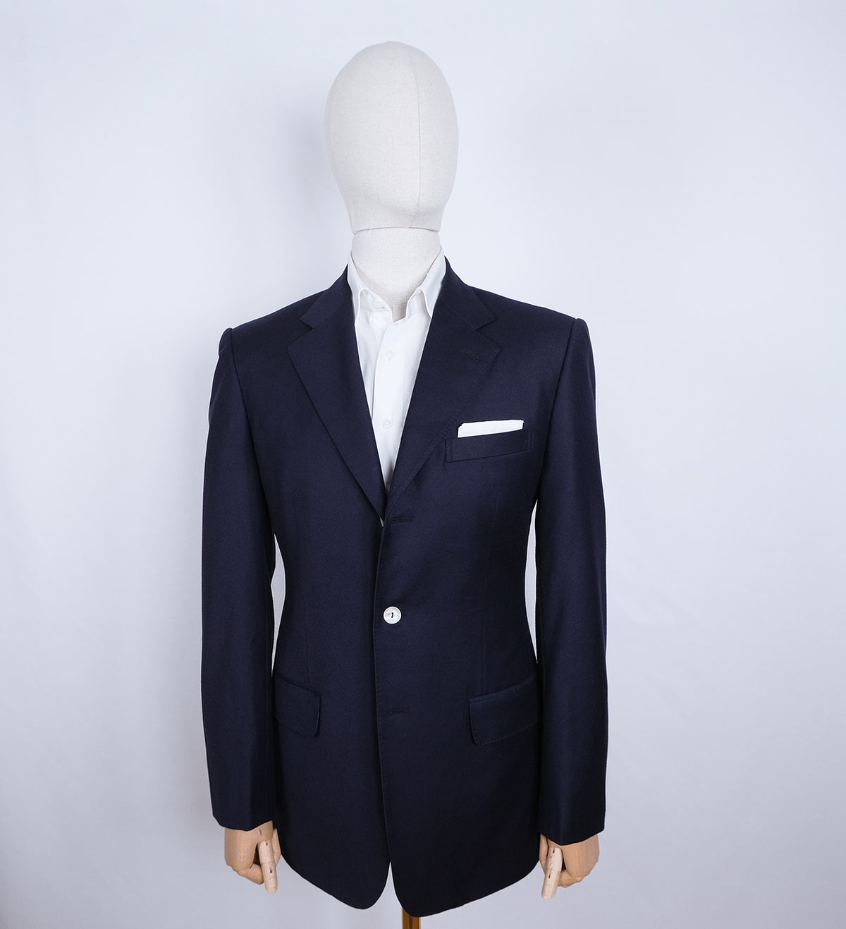 Pinstripes, sininen klubitakki, koko 50, käsintehty