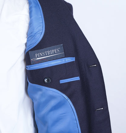 Pinstripes, sininen klubitakki, koko 50, käsintehty