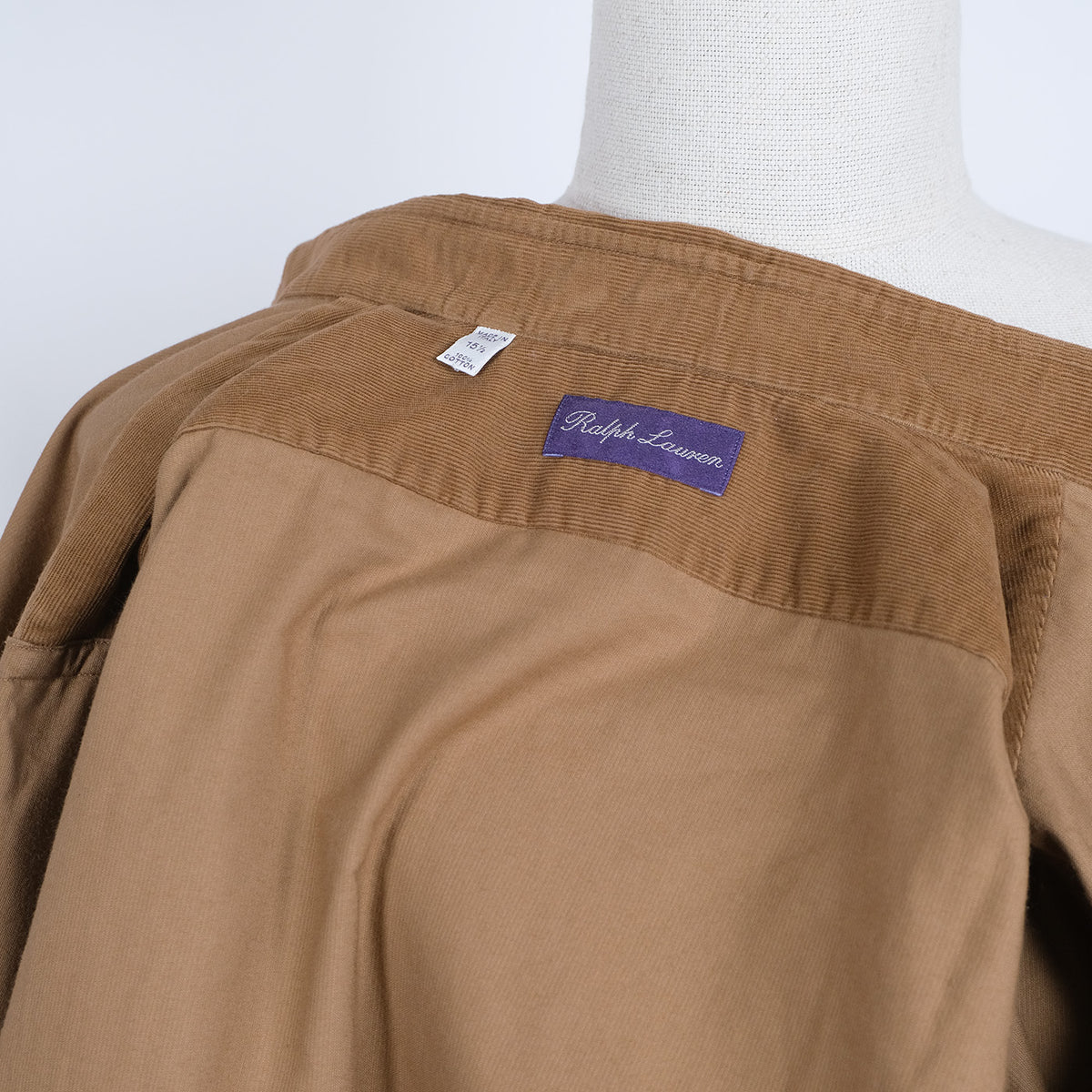 Ralph Lauren Purple Label, vaalea vakosamettipaita, koko 39, väljä