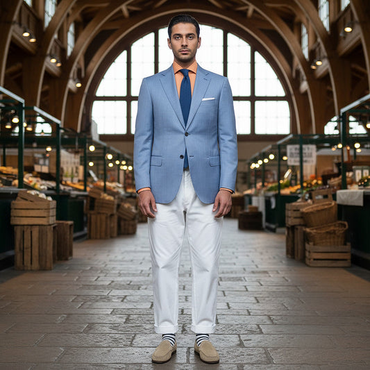 Brioni, sininen irtotakki, koko 48, kashmir-silkkikangas