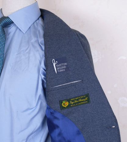 Tailor Eklund, blue bespoke suit, size 48EU, Finnish craftsmanship