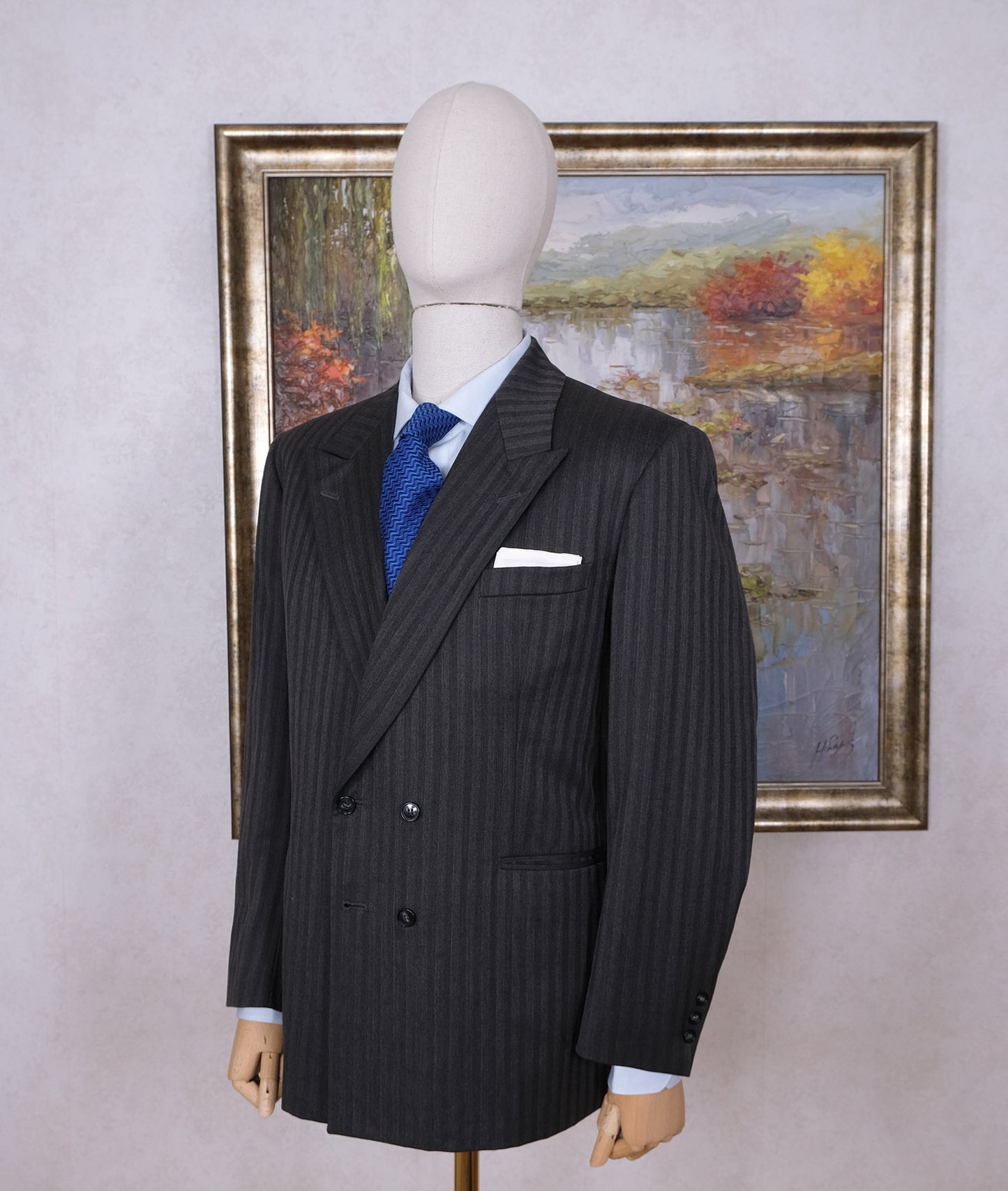 Vaatturinliike Sundstedt, harmaa puku, koko 54, suomalaista käsityötä