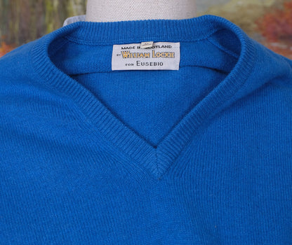 William Lockie, light blue jumper, size L, Geelong wool
