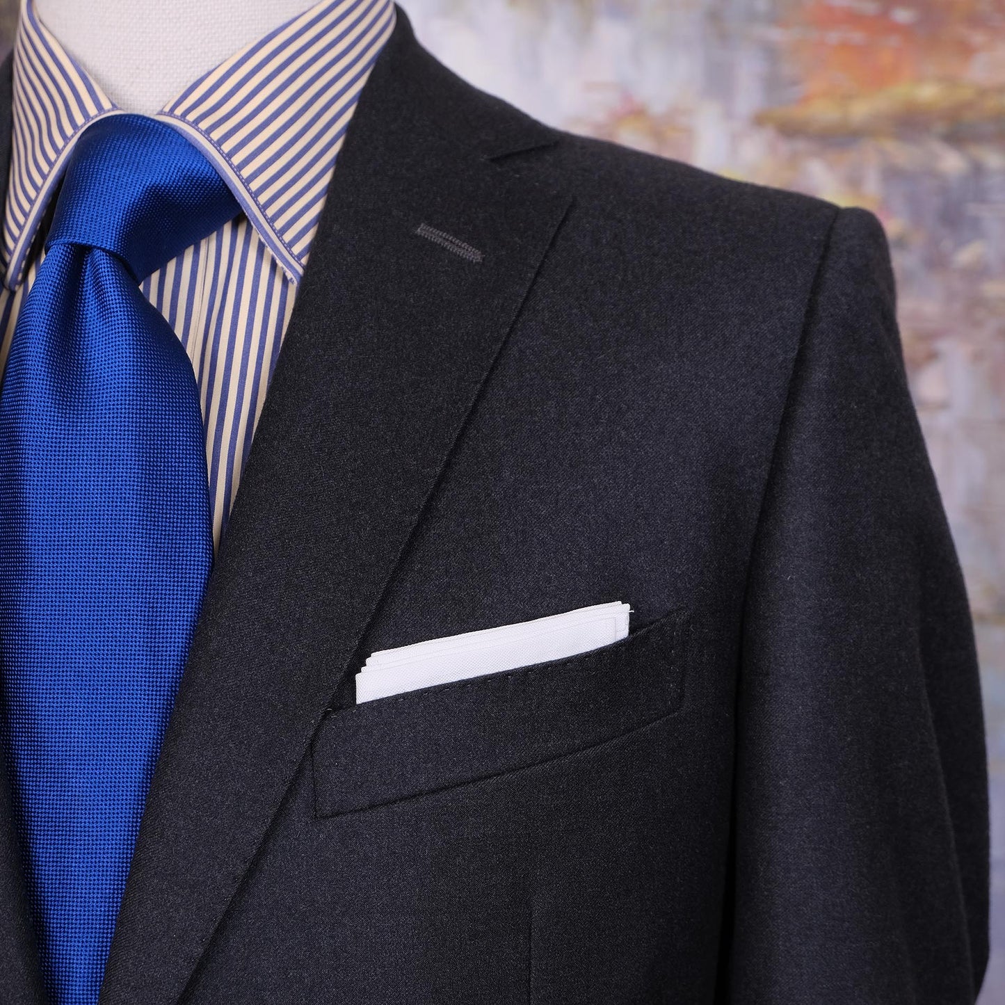 Ermenegildo Zegna, tumma puku, koko 48, flanellivillaa