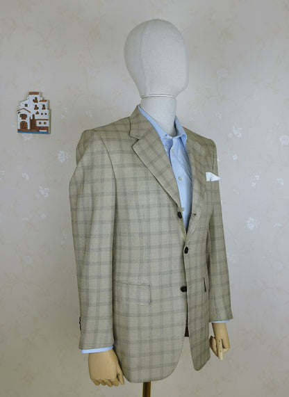 d'Avenza, brown hand-sewn jacket, wool and silk, size 40UK