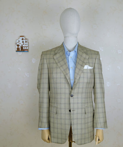 d'Avenza, brown hand-sewn jacket, wool and silk, size 40UK