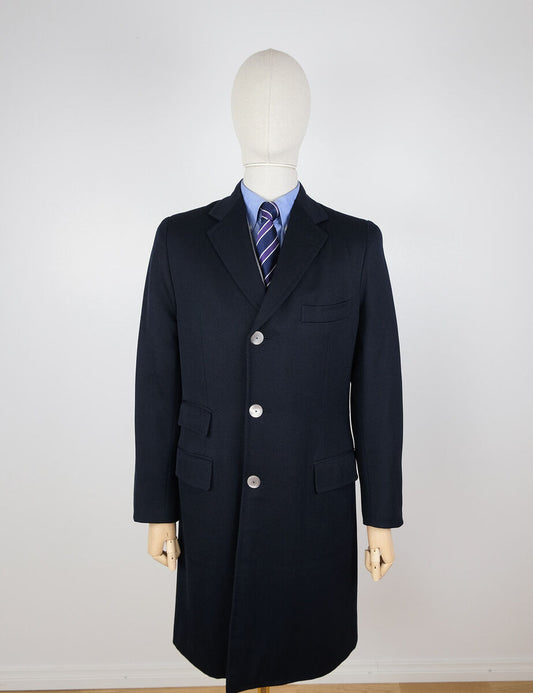 d'Avenza, hand made navy blue coat, size 38UK