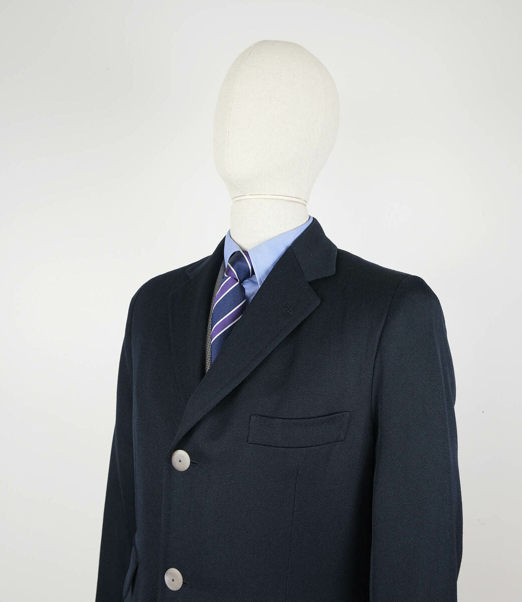 d'Avenza, hand made navy blue coat, size 38UK