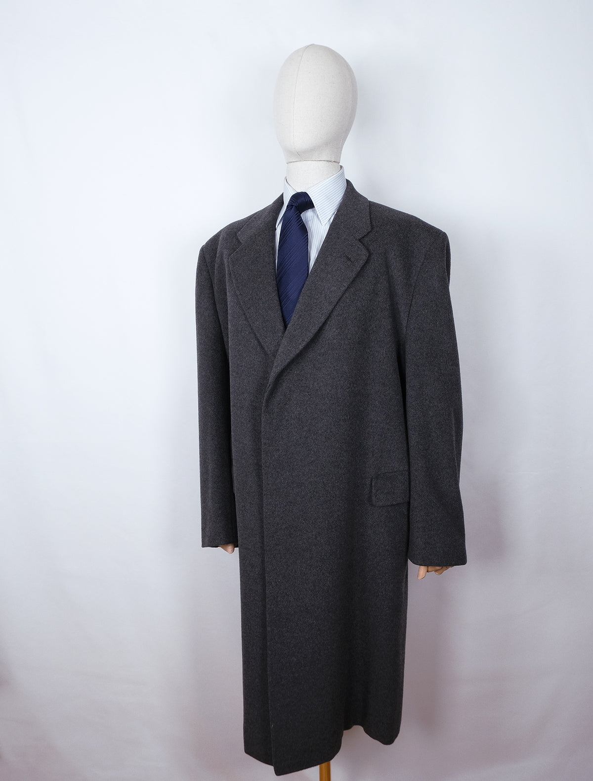 d'Avenza, harmaa villakangastakki, koko 64, XXXL, isojen miesten vaatteet